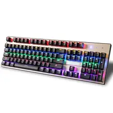 Good Sale Colorful Backlight Gaming Keyboard 104 keys Wired USB Metal Base Keyboard for Game Dec 7