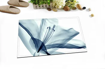 

LB 60*40 Amaryllis 3d Blue X-ray Blossom Flower White Door Floor Mat Nature Bathroom Kitchen Bedroom Toilet Rug For Living Room