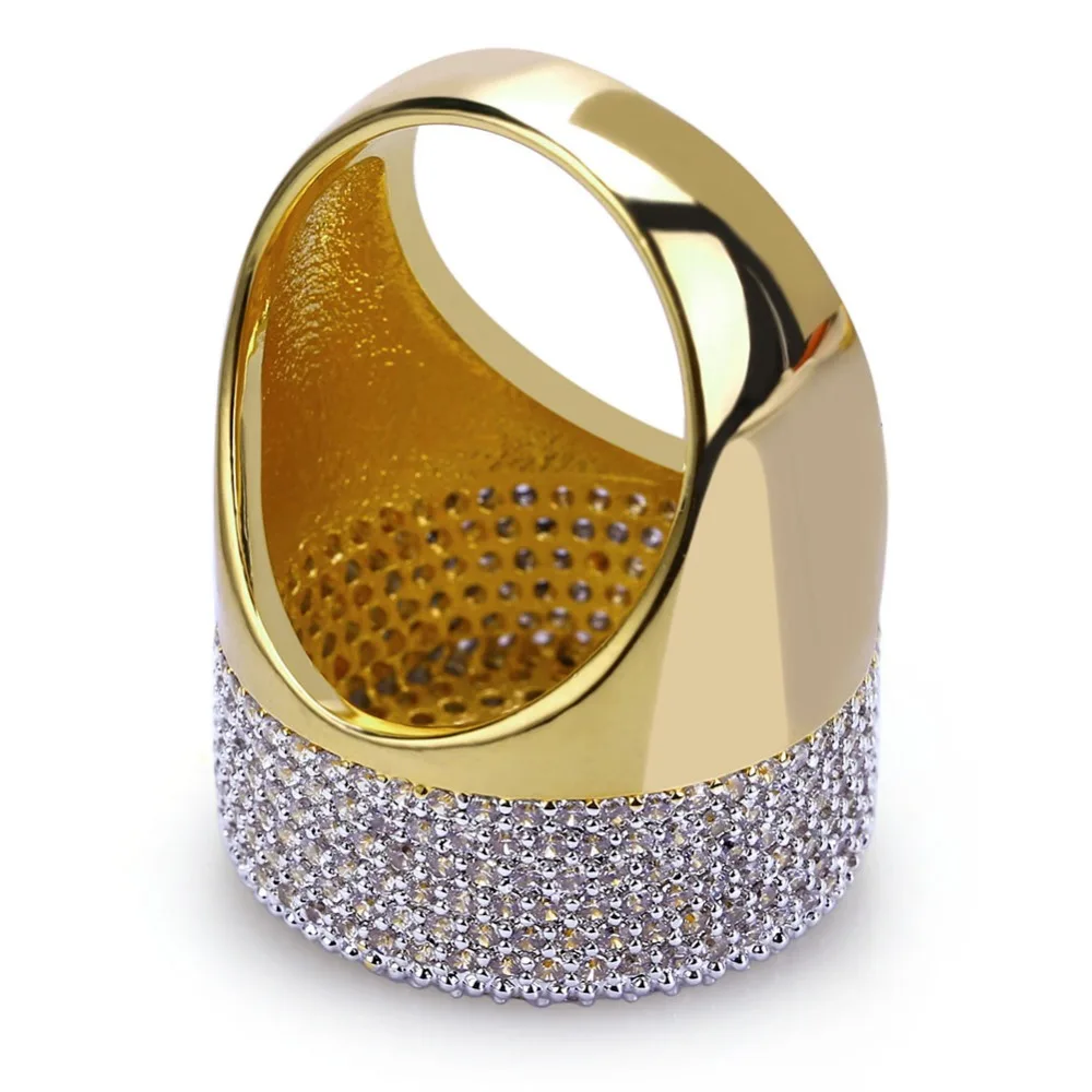 TOPGRILLZ кольцо в стиле хип-хоп со льдом золотого цвета с микро кубическим цирконием, круглые кольца с 7,8, 9,10, 11, пять размеров для мужских ювелирных изделий