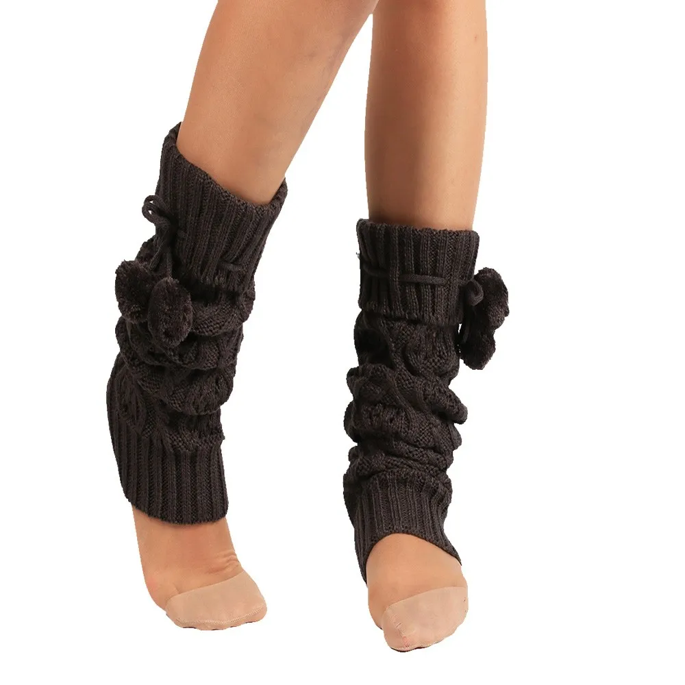 39cm Long Women Winter Leg Warmers Warm Boot Socks Two Balls calentadores de piernas mujeres гамаши гетры для танцев polainas