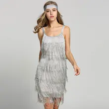 1920s Great Gatsby Kleid Slash Hals Strappy Tiered Fringe Kleid Vintage Flapper Party Phantasie Kleid Kostüme Mit Stirnband