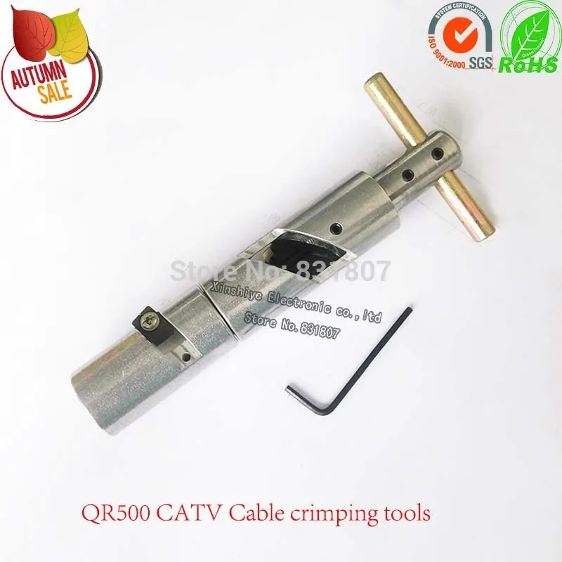 

T" Handle CATV tool QR500 cable crimping tools stripping&coring tool suitable for RG11/QR412/QR500/QR540 trunk cable