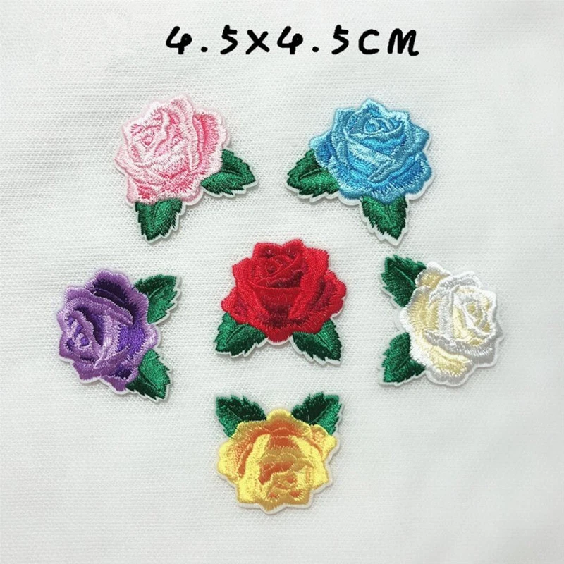 

10PCS Cheap Embroidered Iron On Patch for Clothing Applique for Jeans DIY Accessories Cute Cheap Rose Flower Patches