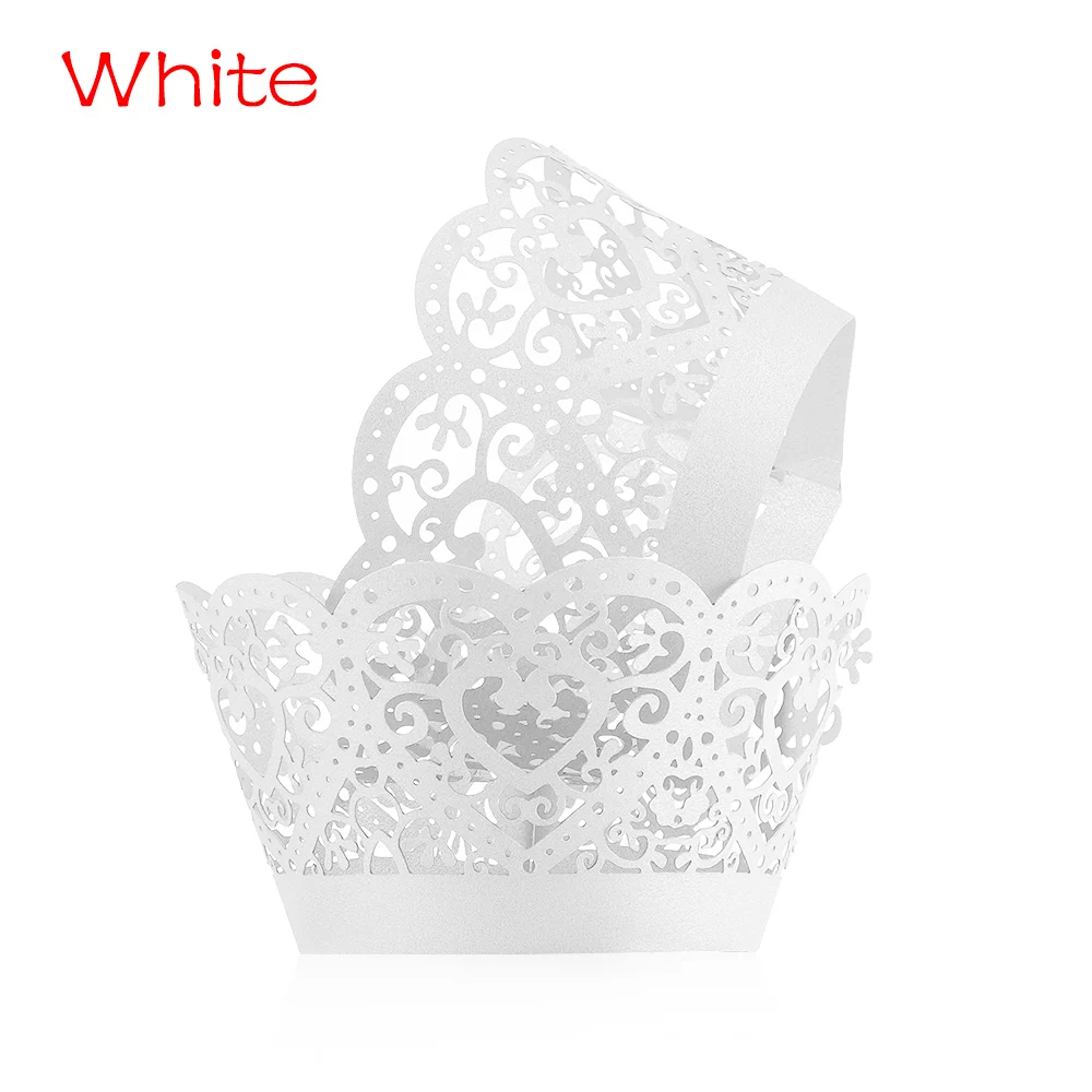 12Pcs/Lot Little Vine Lace Laser Cut Cupcake Wrapper Liner Baking Cup Hollow Paper Cake Cup DIY Baking Fondant Cupcake - Цвет: White style2