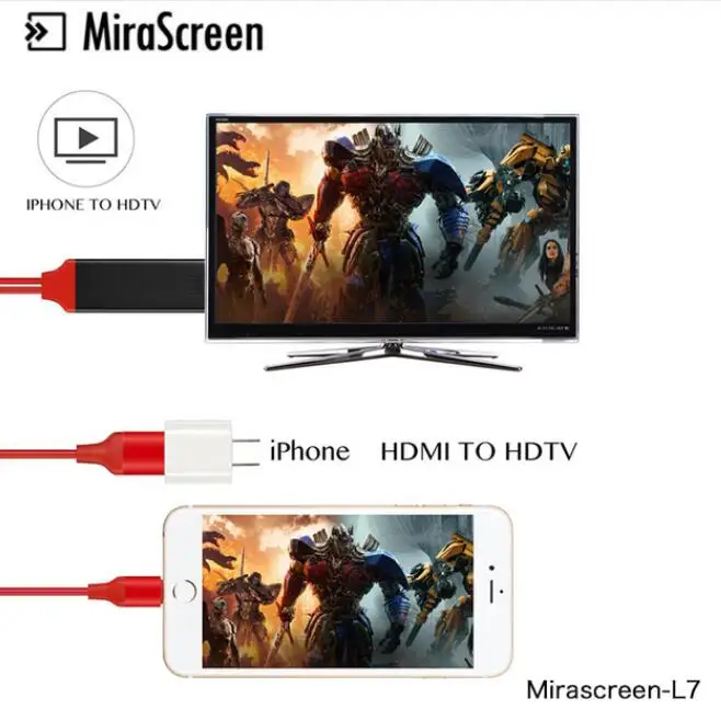 

Slimy L7 TV Stick Wire to HDMI HDTV Cable USB DLNA Airplay Ezcast AND PLUG Digital Adapter Charger Cable Sync for IPhone IPAD