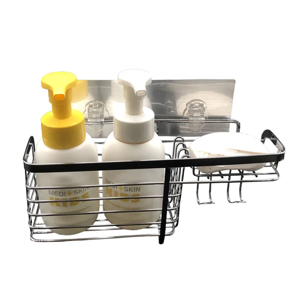 Нержавеющая сталь, не сверлящий, нержавеющий проволочный крючок для корзин, клейкая полка для ванной комнаты, органайзер для душевой коробки, кухонный стеллаж для хранения