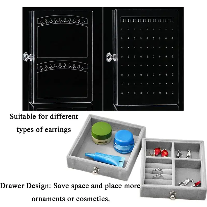 Шкатулка для украшений для женщин, органайзер для украшений, ожерелье, серьги и вешалка для браслетов, акриловый футляр для демонстрации