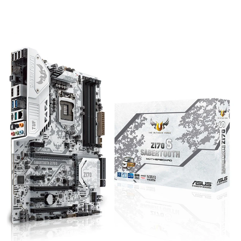  SABERTOOTH Z170 S tiger soul white TUF special forces Z170 game board used like new with original b