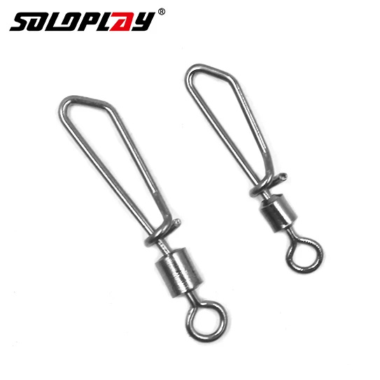 

Soloplay 20PCS/Lot 2# 4# 6# 8# 10# Fishing lure Rolling Swivel with Nice Snap stainless steel fishing Hook Connector Link