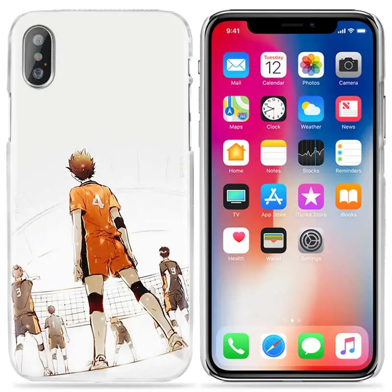 Haikyuu Хината чехол для iPhone XS Max XR X 10 7 S 8 6 6 S плюс 5S SE 5 4S 4 5C Прозрачный Жесткий ПК аниме чехол для телефона Coque