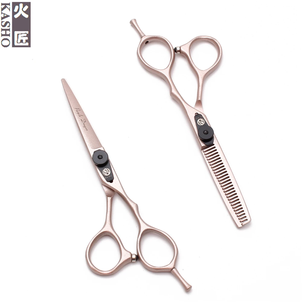 

5.5" 16cm Kasho H9015 Rose Gold Japan Titanium Professional Hairdressing Scissors Cutting Scissors Thinning Shears Hair Scissors