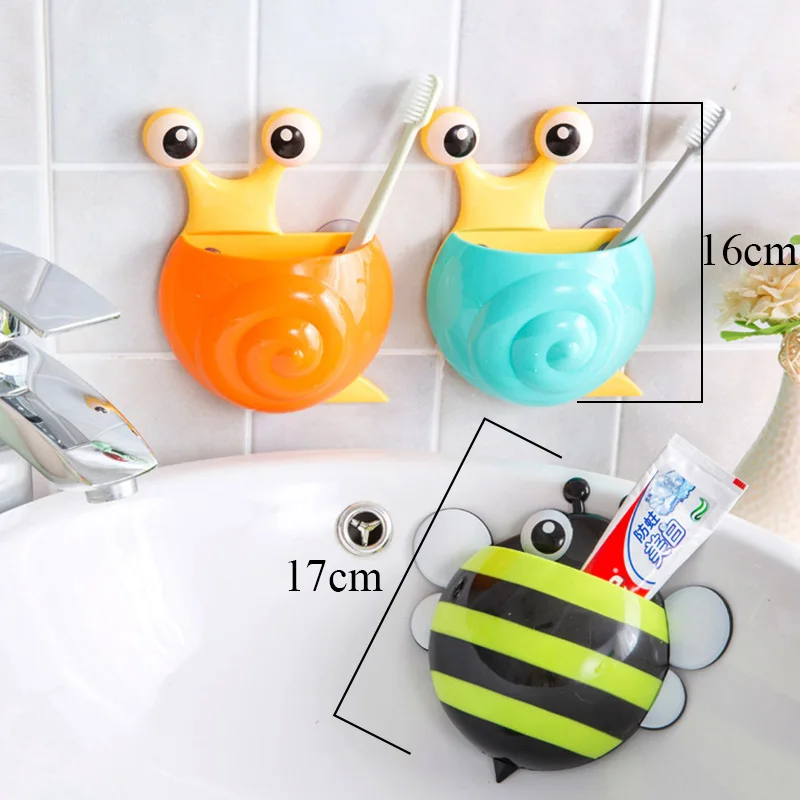 Милый Kawaii пчела в форме улитки стеллаж для хранения Настенный держатель для зубной щетки ванной комнаты органайзер для уборки крепкая присоска