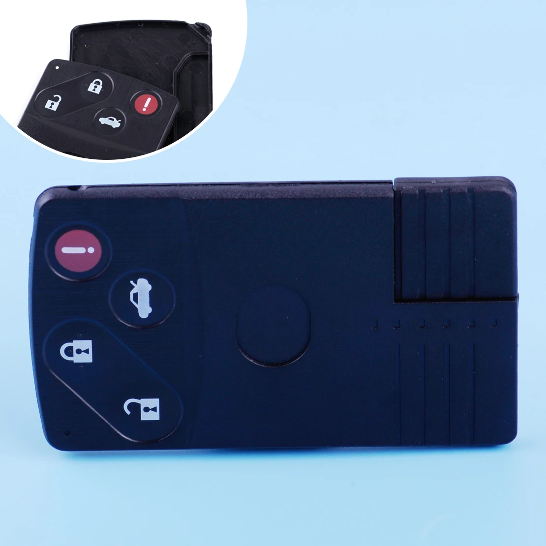

beler Car 4 Button Smart Card Remote Key Shell Case Cover Fit For Mazda 5 6 CX-7 CX-9 RX8 MX-5 Miata 2008 2009