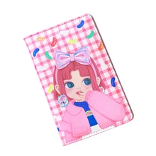 Известный фирменный дизайн! Розовая клетчатая Обложка для паспорта милая девушка Печать Обложка для паспорта женский дорожный держатель для карт новинка 10*15 см QT46