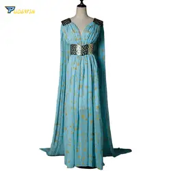 Игра престолов даенерис Таргариен халат для маскарада синий свадебный Хэллоуин косплей платье