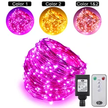 Dual Color LED String Lights Color Changing Plug in, 99Ft 300LEDs 10 Modes Copper Wire Decorative Fairy Lights+Remote control Dual Color LED String Lights Color Changing Plug in, 99Ft 300LEDs 10 Modes Copper Wire Decorative Fairy Lights+Remote control