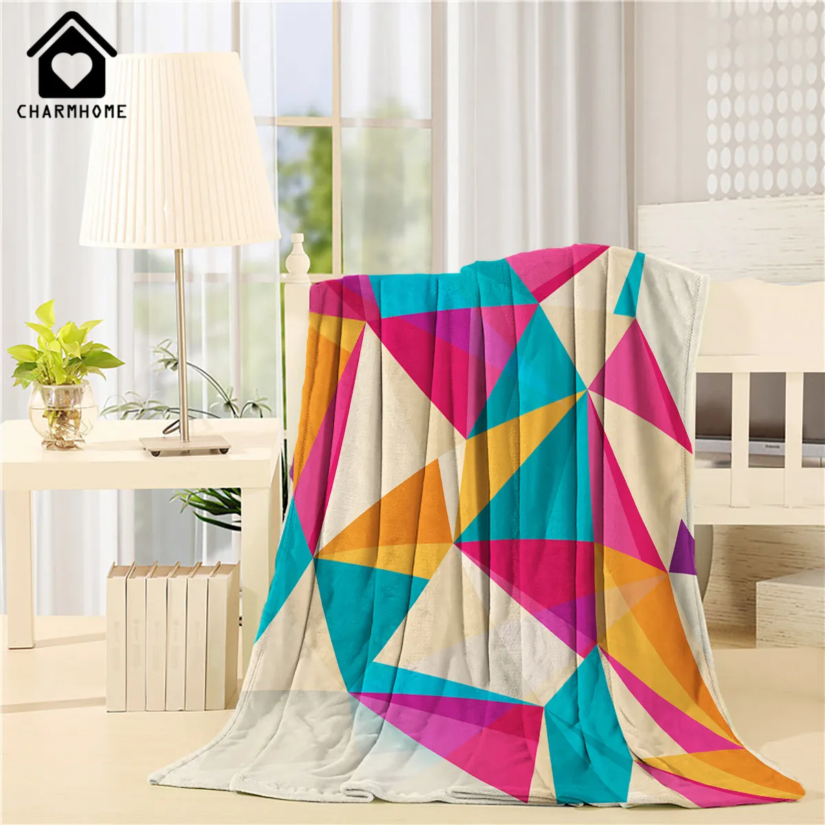 CHARMHOME 2017 New Spring Autumn Blanket Flannel Fleece Fabric Blanket Geometric Pattern Sofa