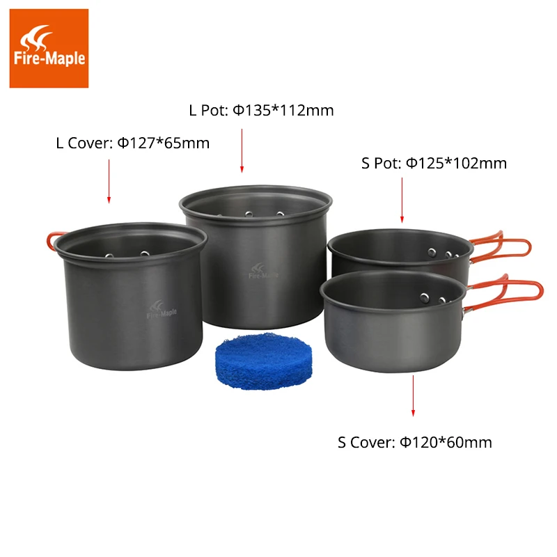 Fuego de arce caja de almuerzo conjunto de herramientas al aire libre Camping plegable cocina vajilla para el turismo de aleación de aluminio para 2-3 personas FMC-208