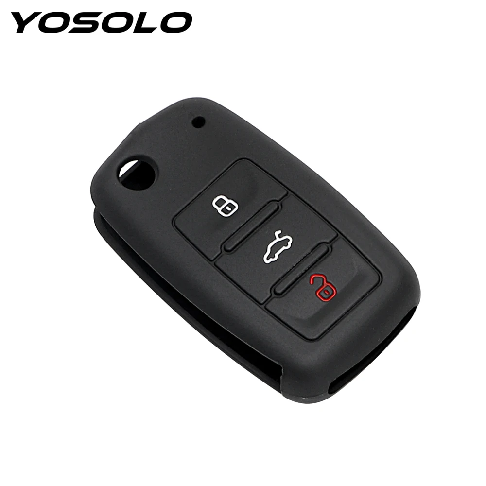 

YOSOLO Silicone For Volkswagen Skoda Jetta Lavida Golf Polo Passat Key Case for Car Car Key Bag Cover Protective Case
