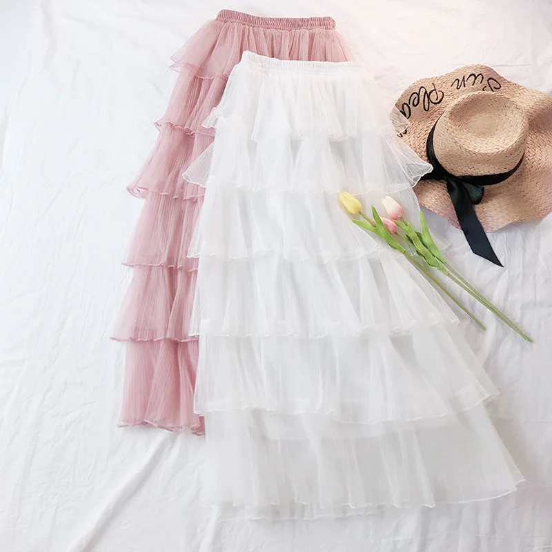 

Womens Skirt Ladies Party Summer Tulle Ruffles Fashion Cocktail Long Stylish