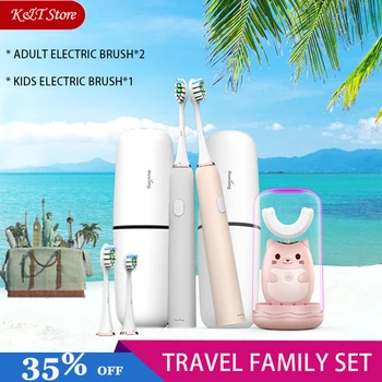 

Family Travel kit Electric Toothbrush Rechargeable Tooth Brush Electric Automatic Wireless Charging sonic kids Electric Brush
