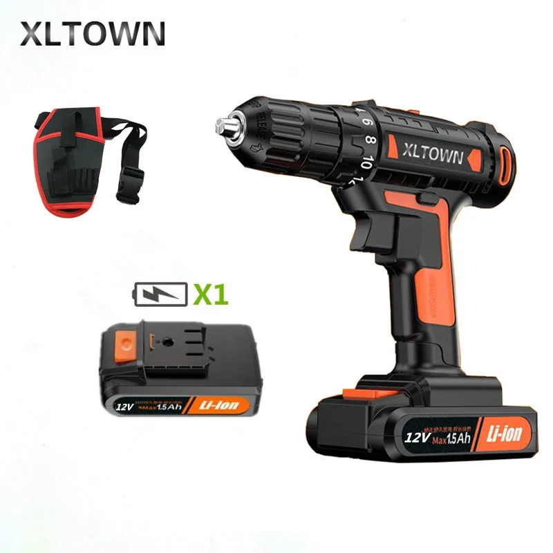 Xltown 12 v плоская Мини дрель перезаряжаемая литиевая электрическая отвертка на