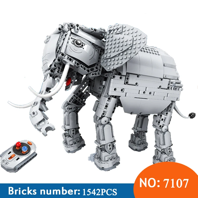 

Winner 7107 Technic Creators 1542pcs Creative RC Remote Control Elephant Animal Electric Building Blocks toys for Children