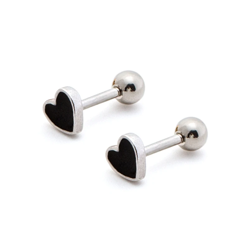 

Fashion earrings cute heart stud earrings cool ear piercing jewelry 1 pair