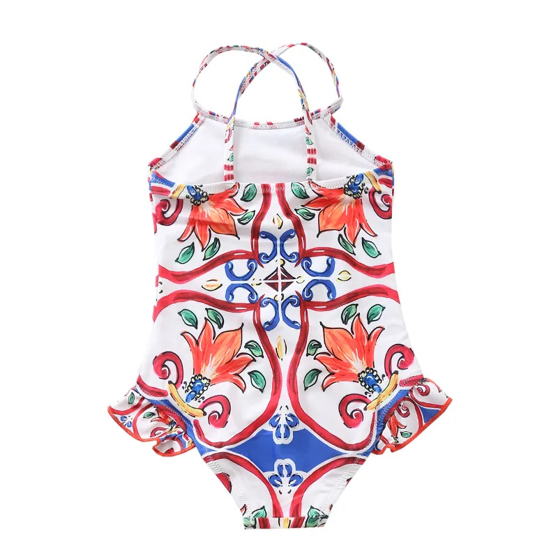 Винтажная одежда для малышей, купальный костюм для маленьких девочек, 6 м, купальный костюм для детей 12 месяцев, цельное боди с милыми цветами