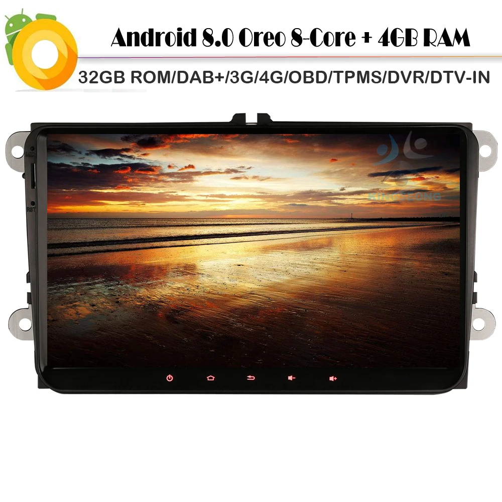 

9"Android 8.0 Octa Core Car Stereo GPS Navigation for VW Magotan Scirocco Mk3 Polo MK5 DAB+Autoradio 3G 4G OBD WIFI USB BT DVB-T