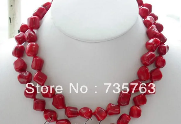 

xiuli 00695 beautiful 33" 13mm nature massive red coral necklace