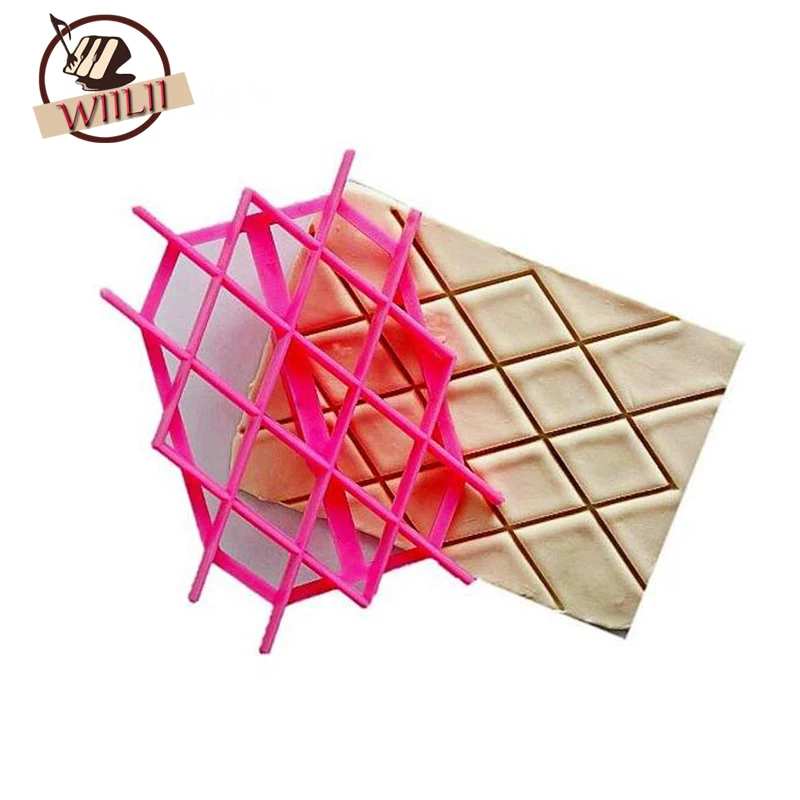 

WIILII Cookie Cutter Cake Mold Fondant Cake Decorating Tools Plaid Shape Press Sugar Paste DIY Baking Decorating Accessories