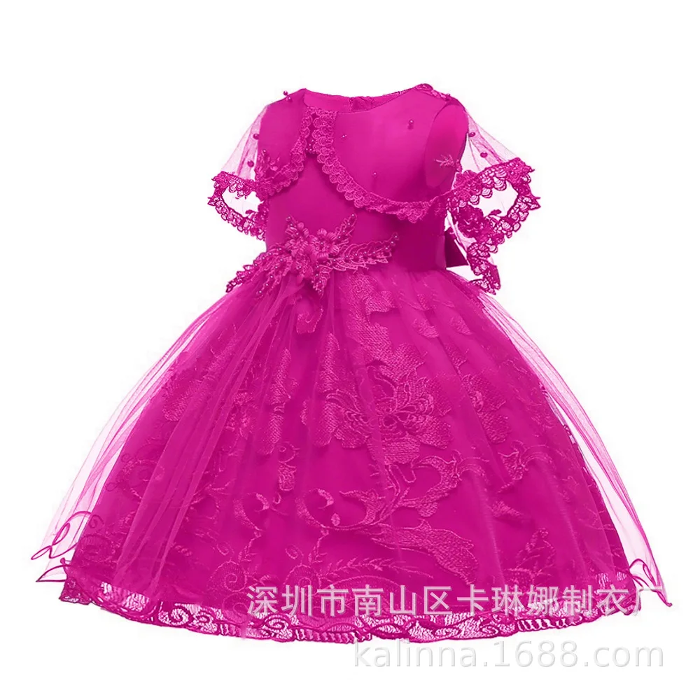 Милые Платья с цветочным узором для девочек; бисерная аппликация из тюля; пышные платья для девочек