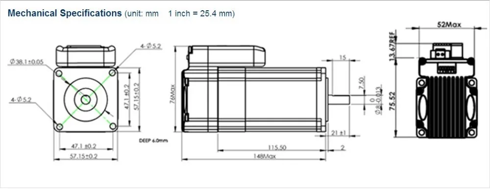 Leadshine интегрированный Серводвигатель NEMA23 ISV5713V36-1000 Серводвигатель 130 Вт 3000 об/мин Номинальная скорость ЧПУ сохранение места кодер 1000 линия