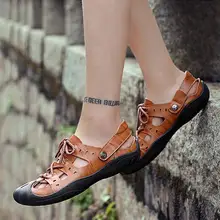 38-44 мужские сандалии классический стиль Летняя обувь Последняя мода мужские шлепанцы сандалии мужская обувь