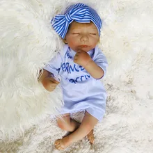 Bebe Reborn Dolls 18 inch Reborn Baby Doll Soft Vinyl Silicone Newborn Doll bonecas Closed Eyes for Children Gifts Kids Toys 16 inch vinyl silicone reborn baby doll kids playmate gift for girls baby alive soft toys for bouquets bonecas gifts