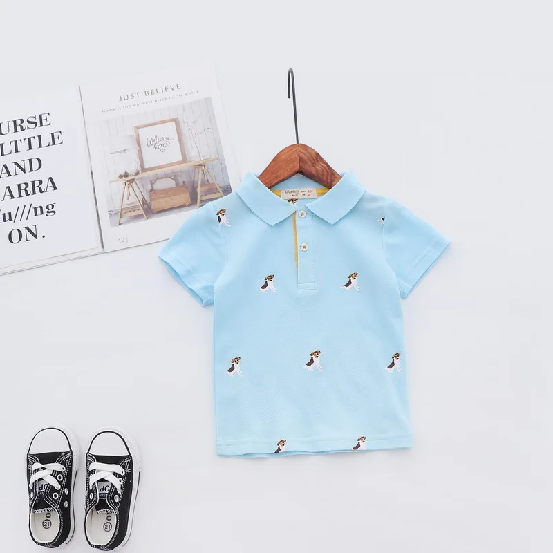 Casual Summer Cotton Baby Boys Short Sleeved T-shirt Cartoon Printed Children Tees Kids Tops For Age 2-7 Years Old