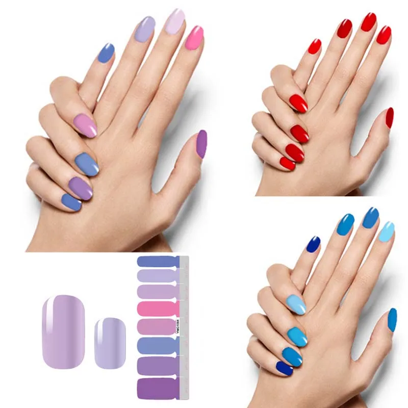 22 цвета s чистый цвет полное покрытие самоклеющиеся наклейки для ногтей Фольга советы обертывание сплошной цвет ногтей маникюр