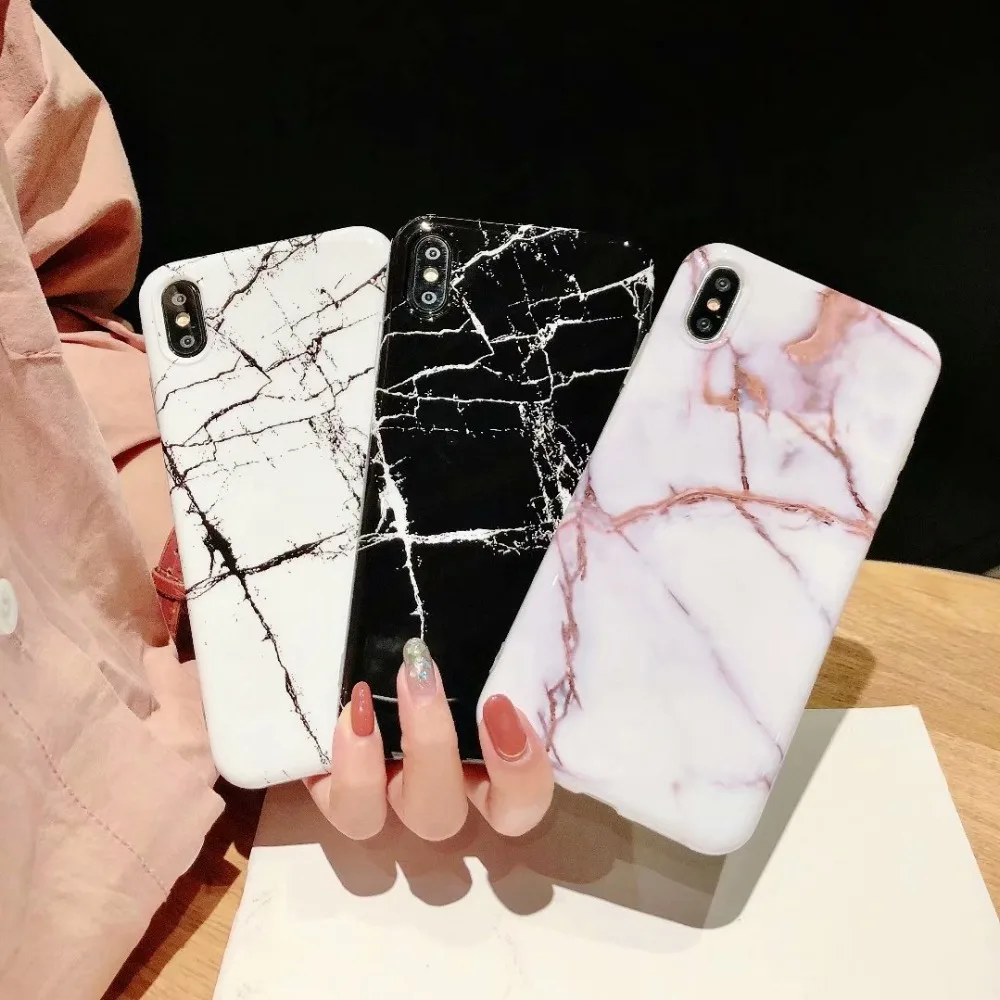

ZRICKIE Marble Case For iPhone X XS Max Soft TPU Matte Back Cover for iPhone XR 6 6S 7 8 Plus Coque Cover Case