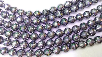 

Genuine Teyaheytz Magnetic gemstone round ball faceted gunmetal jewelry beads 4-12mm full strand