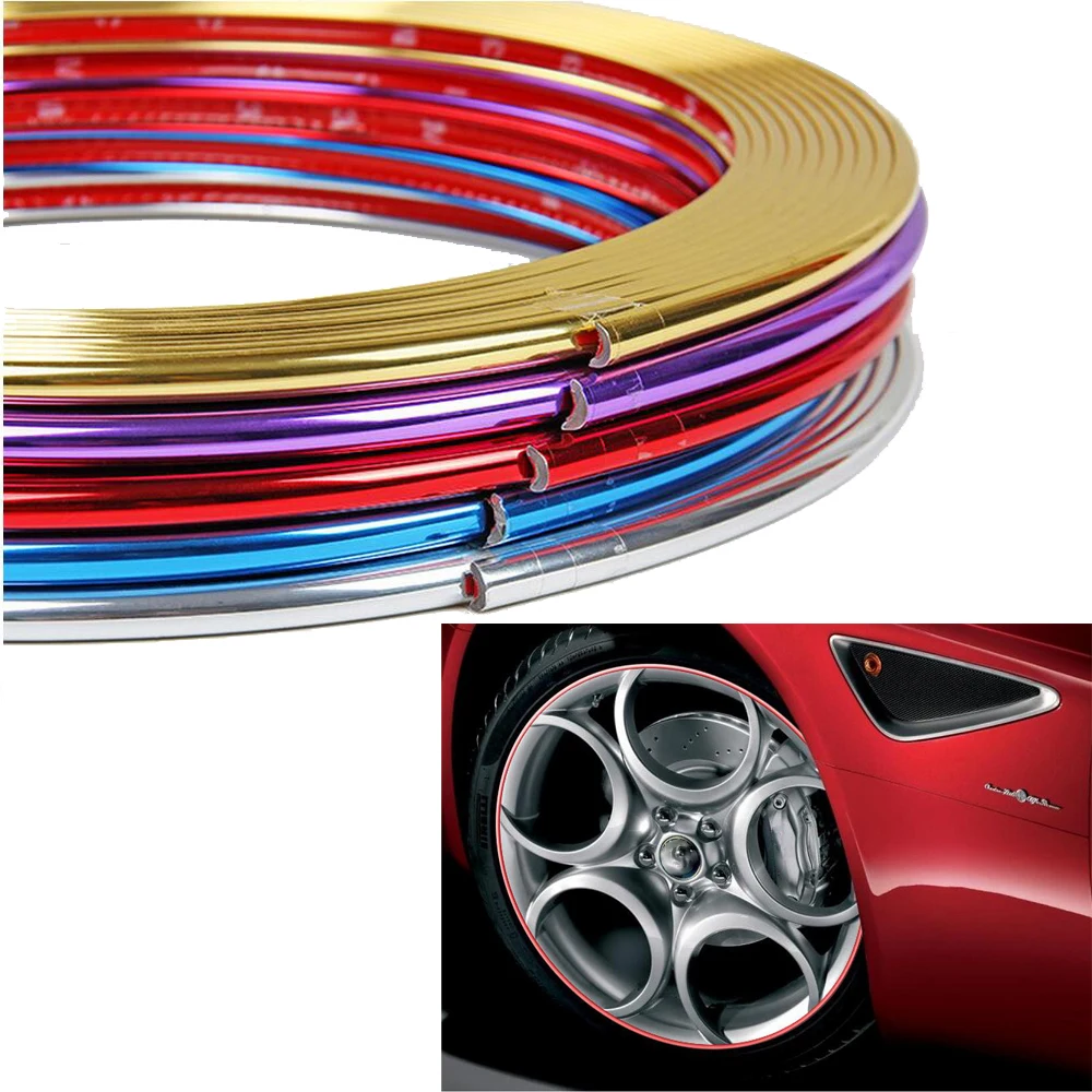 

PVC Strip Wheel Rim Tire Protection Sticker Universal Car Decorative Styling For FORD FOCUS 2 3 for honda fit civic