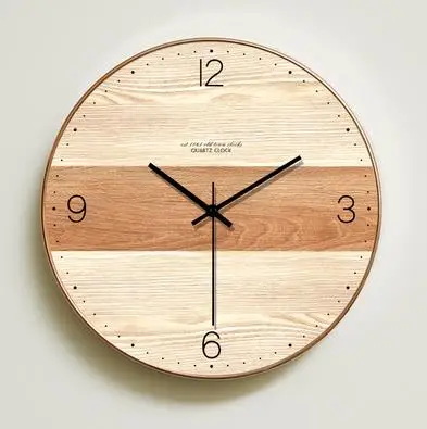 Большие настенные часы современный дизайн бесшумные деревянные настенные часы для гостиной модные бесшумные настенные часы украшение дома relojes de pared - Цвет: COLOR 1