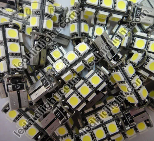 

50PCS/LOT Car led light W5W t10 smd led t10 canbus 13 SMD 13 LED 5050 light 13SMD auto light reserve light FREE SHIPPING