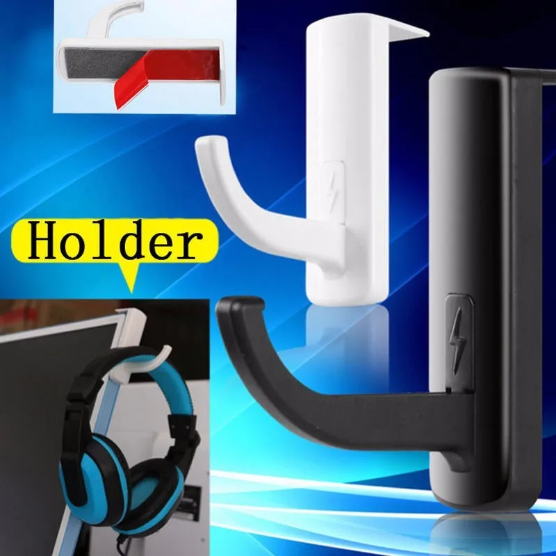 2pcs Hanger Hooks Practical Headset Headphone Holder Hooks Hanger Wall PC Monitor Stands Door Key Accessory Home Storage Tools  (10)