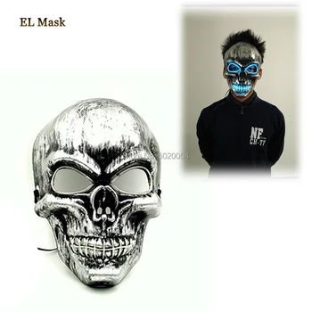 

DC-3V Driver Luminous LED Flashing Mask Novelty Gift Halloween Light Up Scary Mask Glow In Dark For Parties Night Club Festival