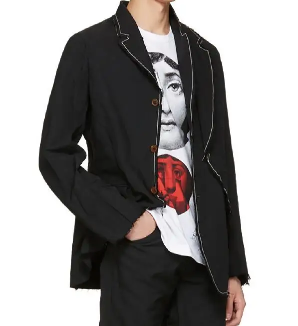 S-6XL Hot Summer Men's New Fashion Personalized Large size customization Double-layer stitching casual loose suit