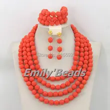 Искусственный апельсин украшение с коралловыми бусинами комплект нигерийская Свадьба африканские Свадебные бусы Набор украшений CJ350