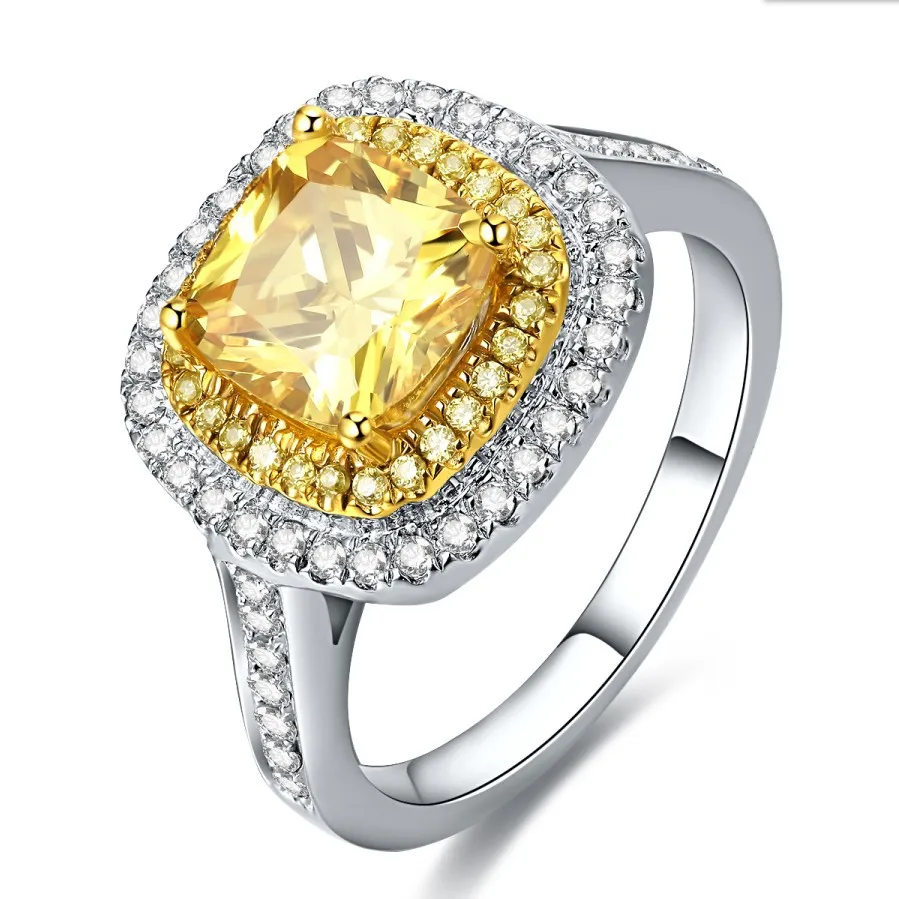 

Pure Silver 2 Carat Luxury Models Silver Female Diamant 925 Ring SONA Diamant Engagement Wedding S925 Ring (YD)