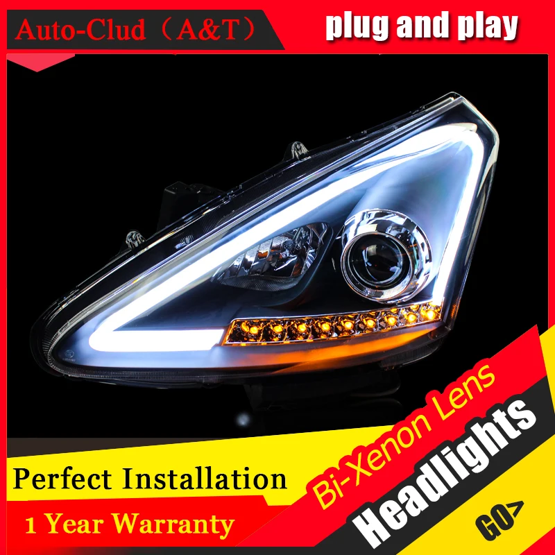 Автомобильный Стайлинг для Nissan Tiida фар в сборе 2011 2015 bi xenon объектив h7 с hid комплект 2