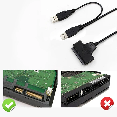 USB 2,0 до 2,5 дюймов 22 7+ 15 последовательный ATA SATA 2,0 HDD/SSD адаптер конвертер кабель